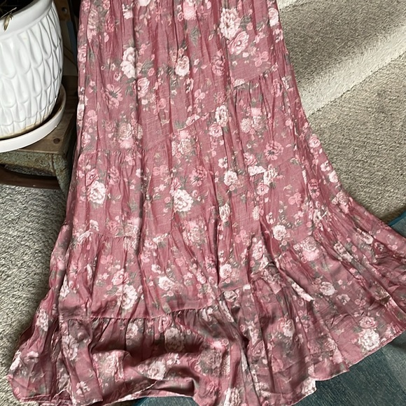 Altard State Floral Pink Tiered Midi Dress - Picture 8 of 12